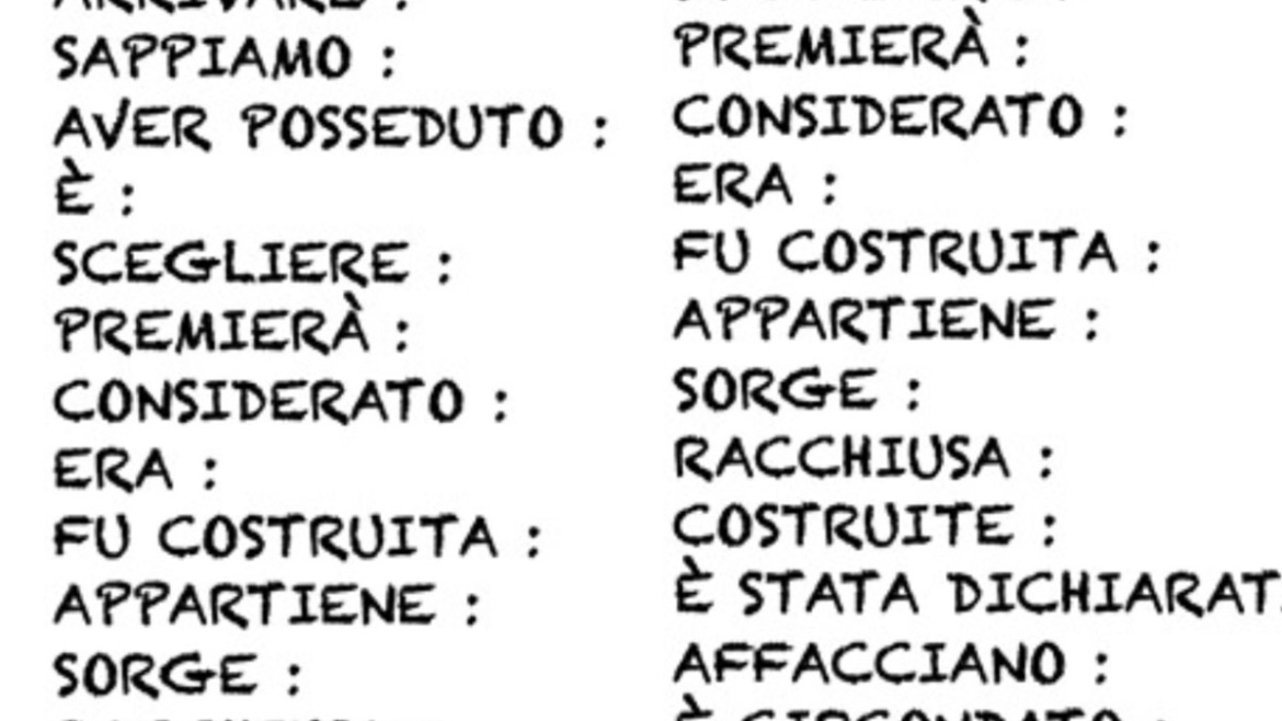 Scheda di allenamento nell’analisi grammaticale dei verbi