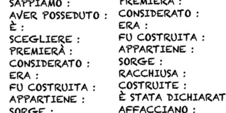 Scheda di allenamento nell’analisi grammaticale dei verbi